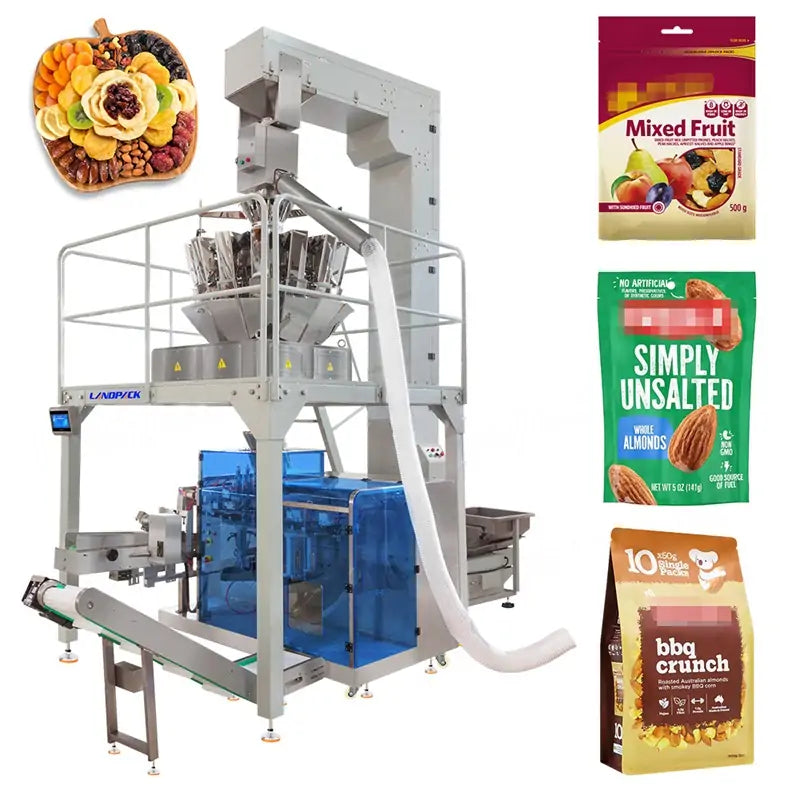 Automatic Cashew Nut Zipper Pouch Packing Machine Solution With Metal detector