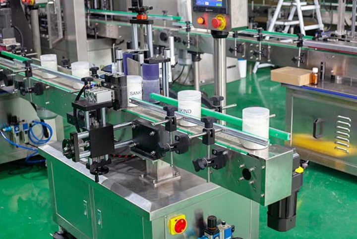Automatic Double Heads Protein Powder Bottle Filling Capping Labeling Line