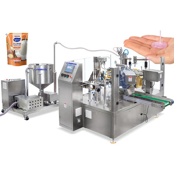 Fully Automatic Shampoo Rotary Premade Doypack Spout Pouch Filling Packing Machine