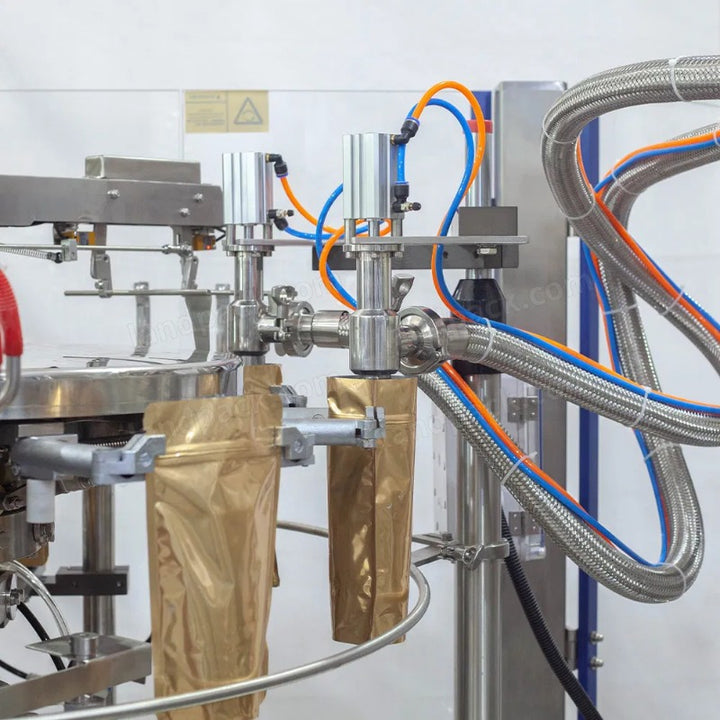 Automatic Liquid Sauce Paste Rotary Stand Up Pouch Filling and Sealing Machine