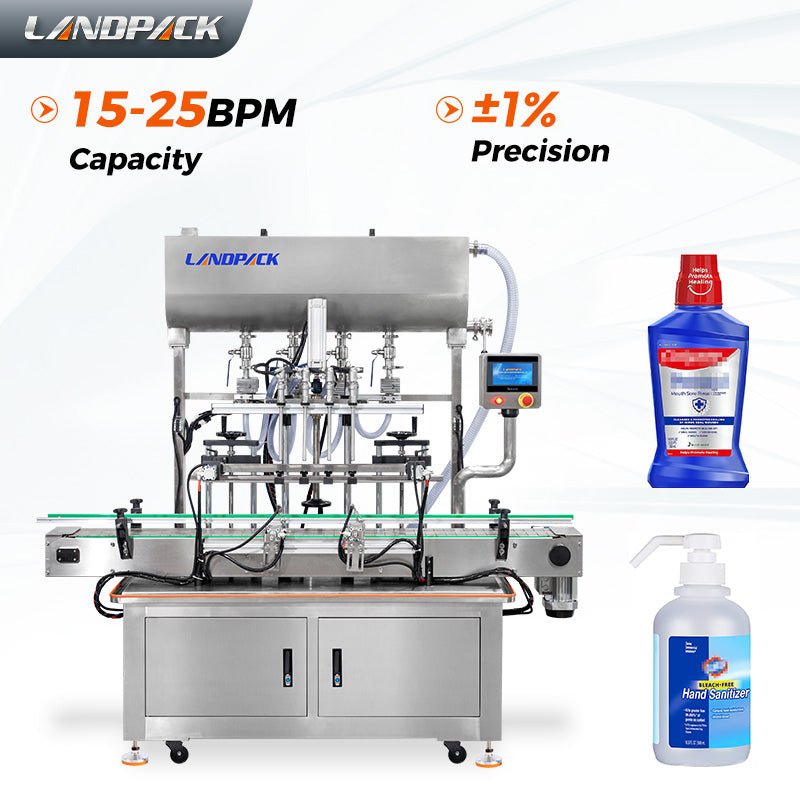 Automatic 4 Heads Gear Pump Liquid Plastic Bottle Filling Machine
