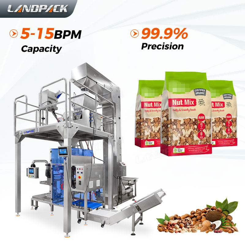 Fully Automatic Nuts Peanut Zipper Stand Up Pouch Filling Packaging Machine