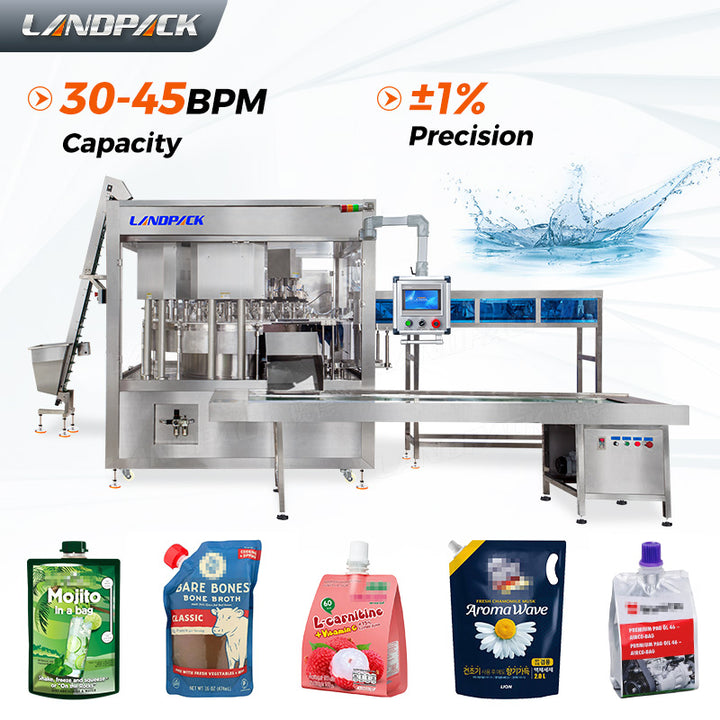 Automatic Liquid Detergent Spout Pouch Filling and Capping Machine