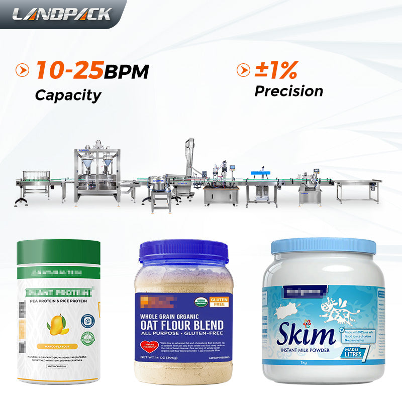 Automatic Milk Powder Bottle Filling Machine Line Protein Powder Filling Production Line