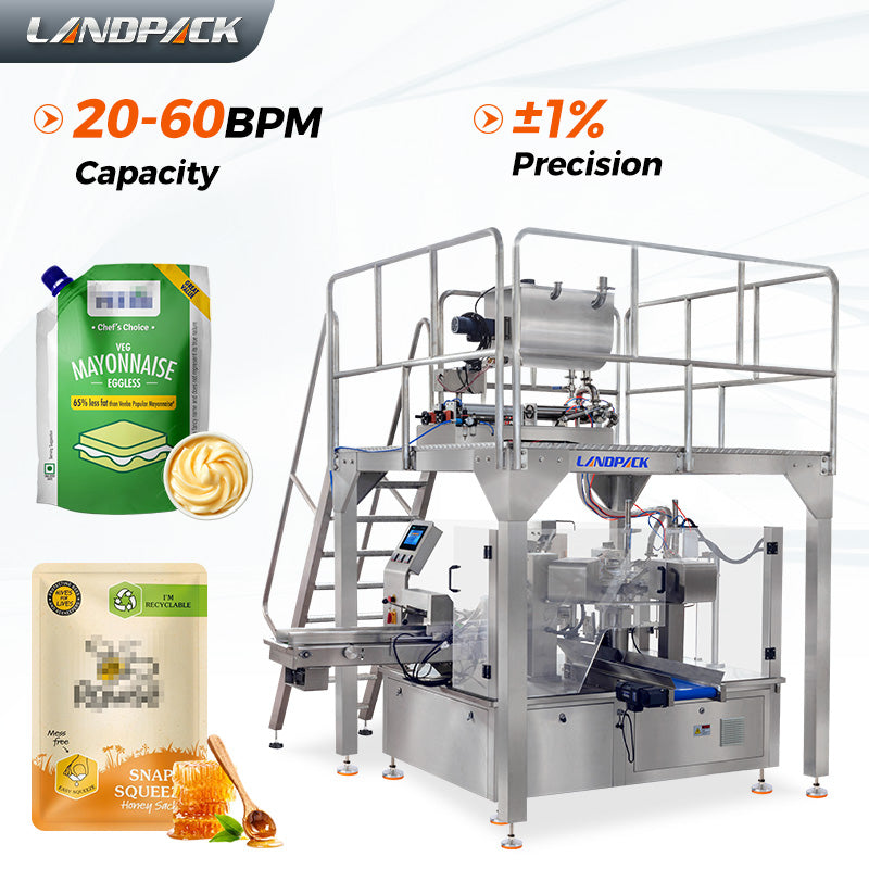 Mayonnaise Rotary Spout Pouch Filling Machine | Premade Pouch Doypack Pouch