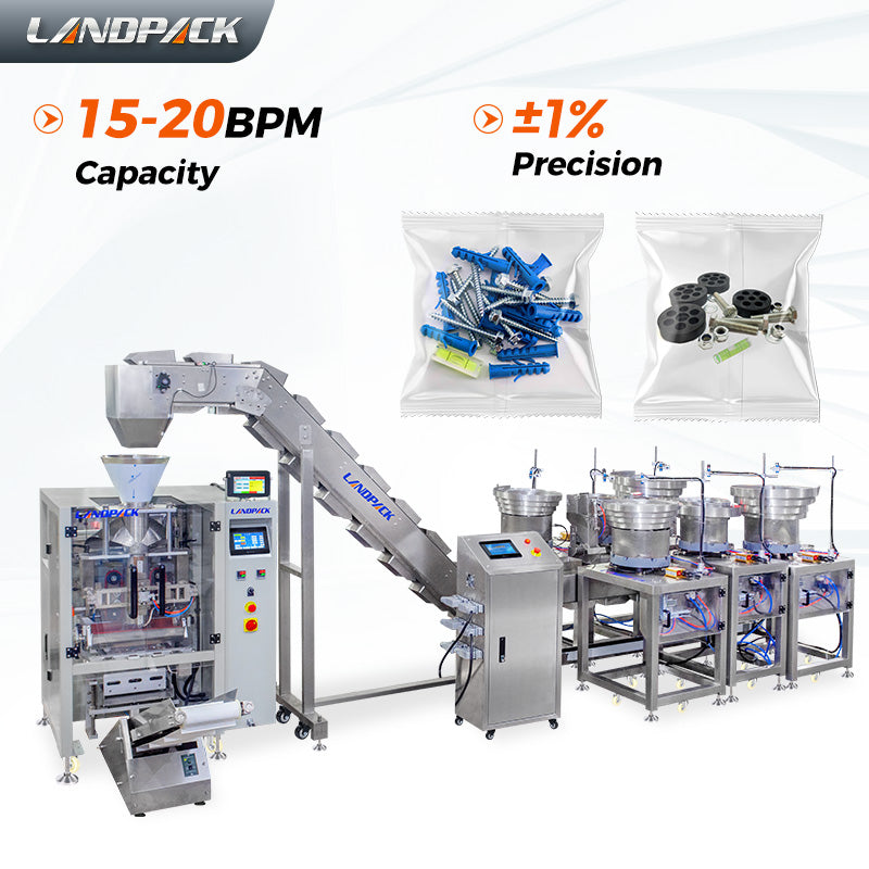 Full Automatic Gasket Bolt Nail Screw Hardware Form Filling Sealing Packing Machine