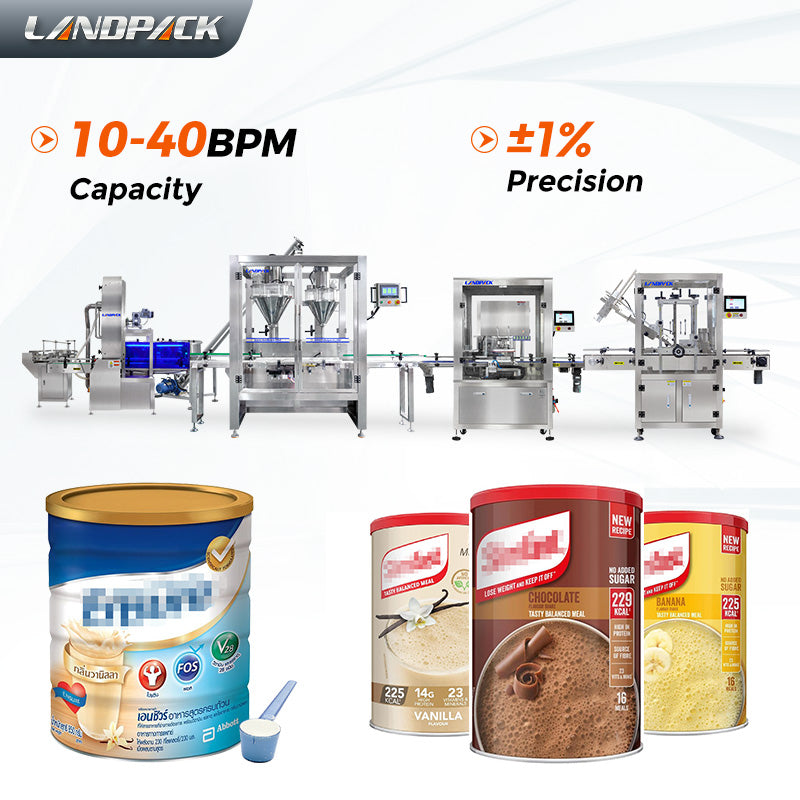 Automatic Milk Powder Can Filling Seaming Line With UV Sterilizer