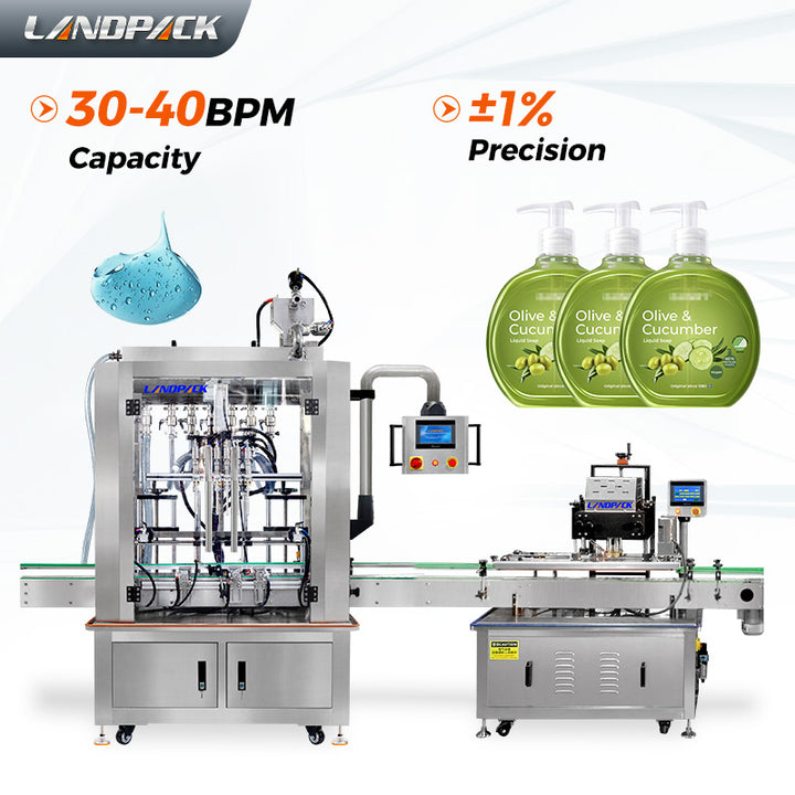 Automatic Liquid Bottle Filling Capping Lebeling Line