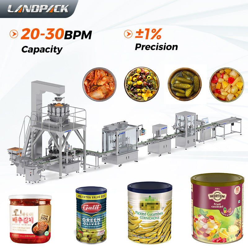 Pickled Cans Filling Machine | Automatic Fruit Cans Filling Seaming Coding Line