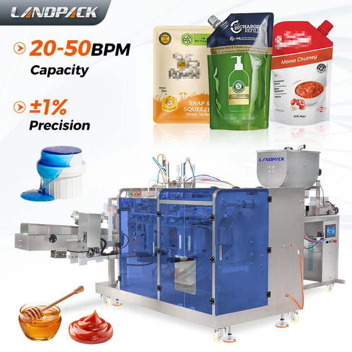 Automatic Sauce Pouch Packing Machine | M Shape & Spout Pouch Filling and Sealing