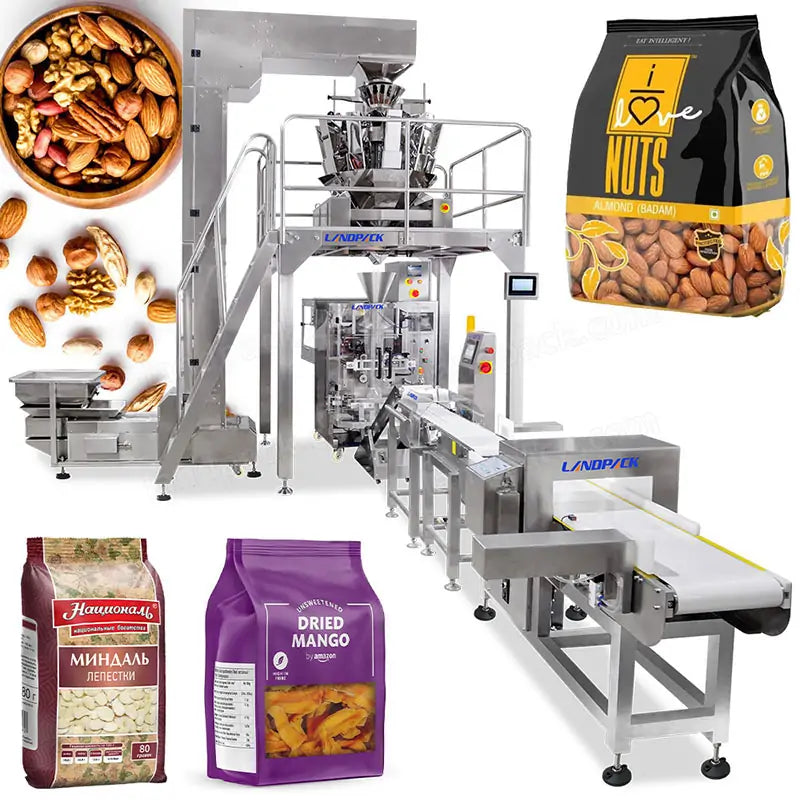 Automatic Pouch Packing Labeling System With Metal Detector And Weigh Checker