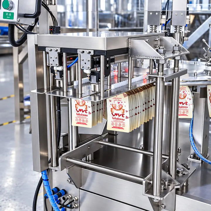 Automatic Liquid Rotary Spout Pouch Filling Machine with Dual Piston Filling and Capping
