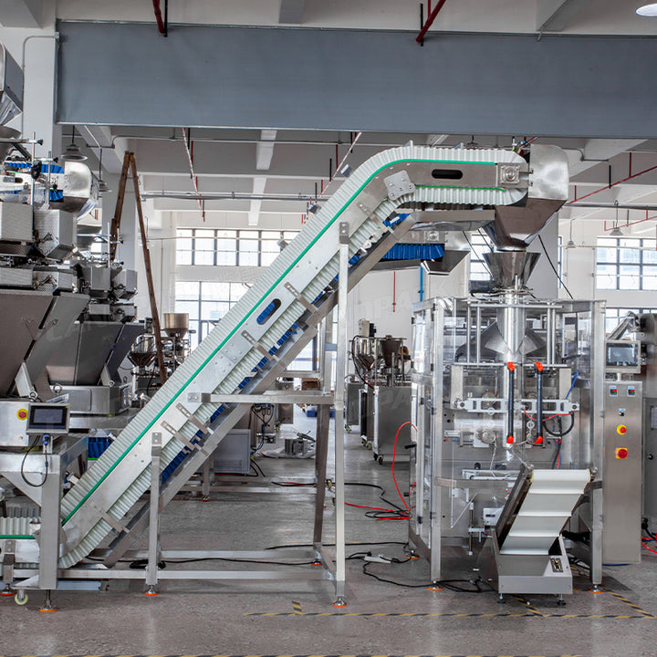 Automatic Lettuce Packaging Machine With Multihead Weigher And Two Conveyor