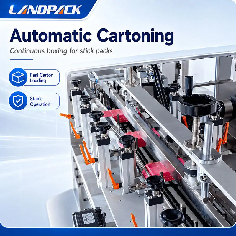 Automatic 4-Lane Coffee Stick Sachet Packing and Cartoning Line for 3 in 1 Coffee Powder