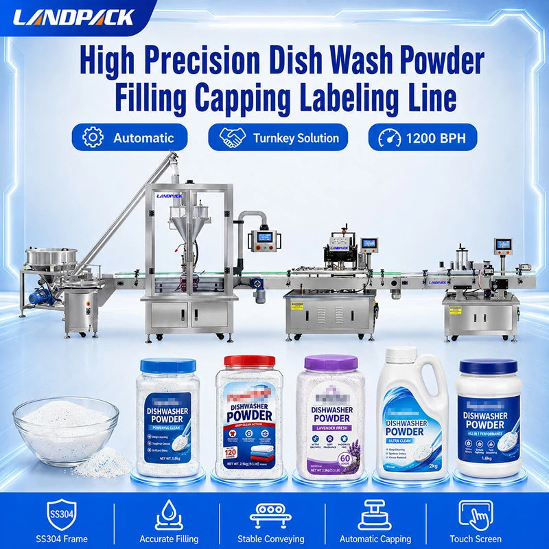 Fully Automatic Detergent Powder Washing Powder Can Tin Filling Sealing Machine Line