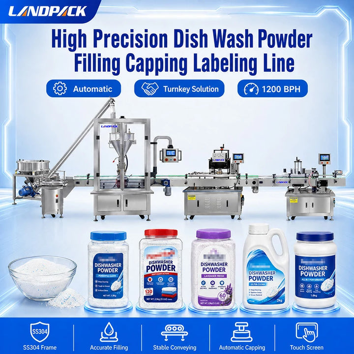 Fully Automatic Detergent Powder Washing Powder Can Tin Filling Sealing Machine Line