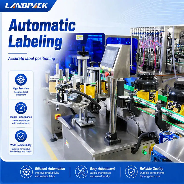 Automatic Green Tea Powder Filling Capping Labeling Machine Bottling Line