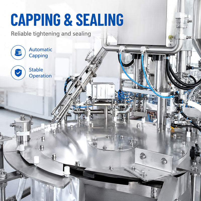 2 Heads Liquid Spout Pouch Filling Machine with Automatic CIP Cleaning Function