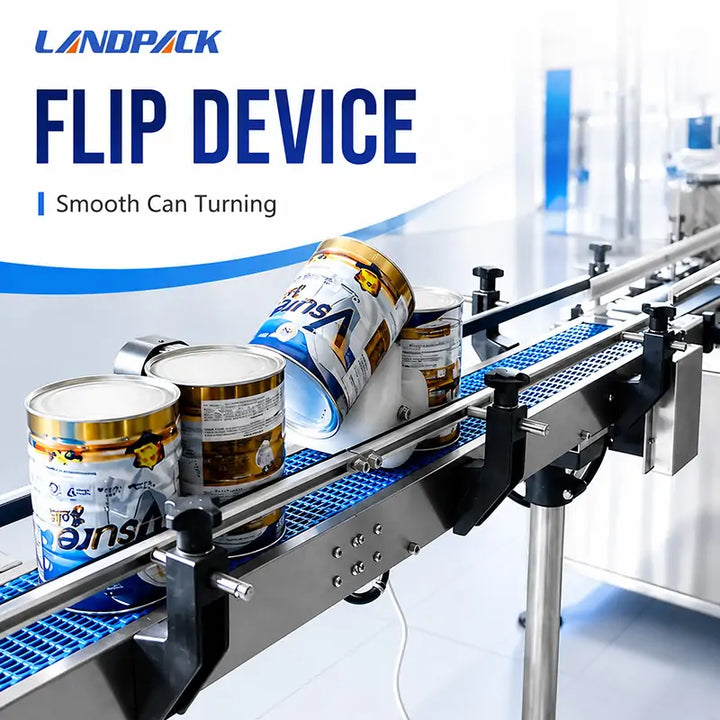 Automatic Milk Powder Can Filling Seaming Line With Spoon Inserting, Vacuum Nitrogen Flushing, Cap Pressing and UV Air Cleaning