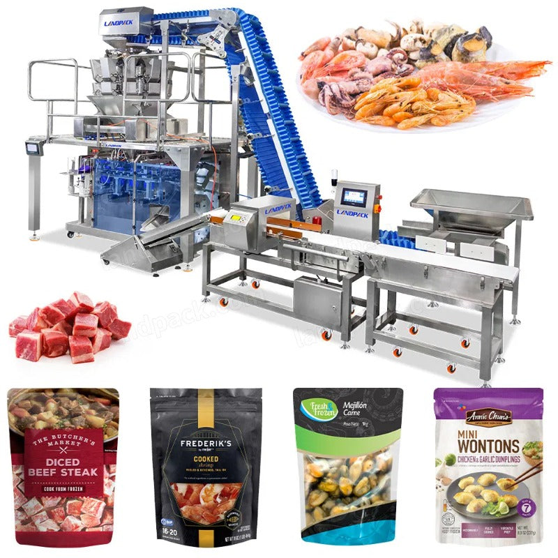 Horizontal Frozen Food Stand Up Pouch Doypack Packing Machine With Weight Detector