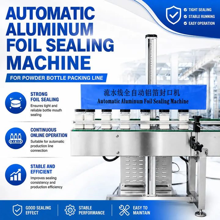 Automatic Double-Head Powder Bottle Rotary Filling Capping Labeling Line with Checkweigher and Metal Detector