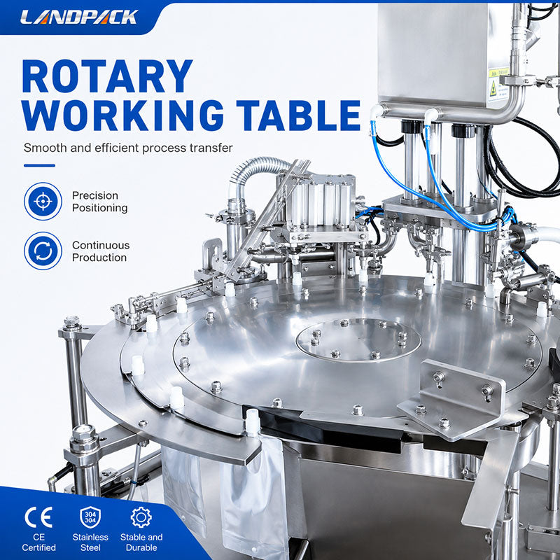 2 Heads Liquid Spout Pouch Filling Machine with Automatic CIP Cleaning Function