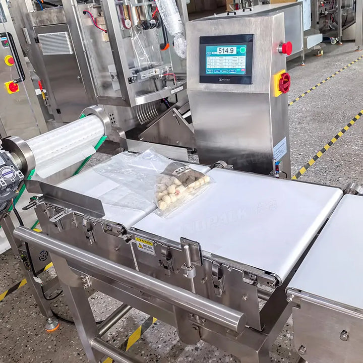 Automatic Frozen Food Meatball Packing Machine with Multihead Weigher and Checkweigher