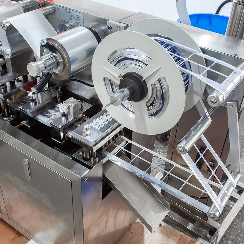 Automatic Double-Head Chocolate Cream Sauce Blister Filling and Sealing Machine with Heated Stirring Hopper
