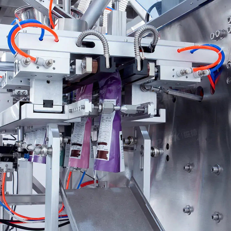 Automatic Powder Premade Pouch Filling and Sealing Machine with Spoon Inserter and Checkweigher