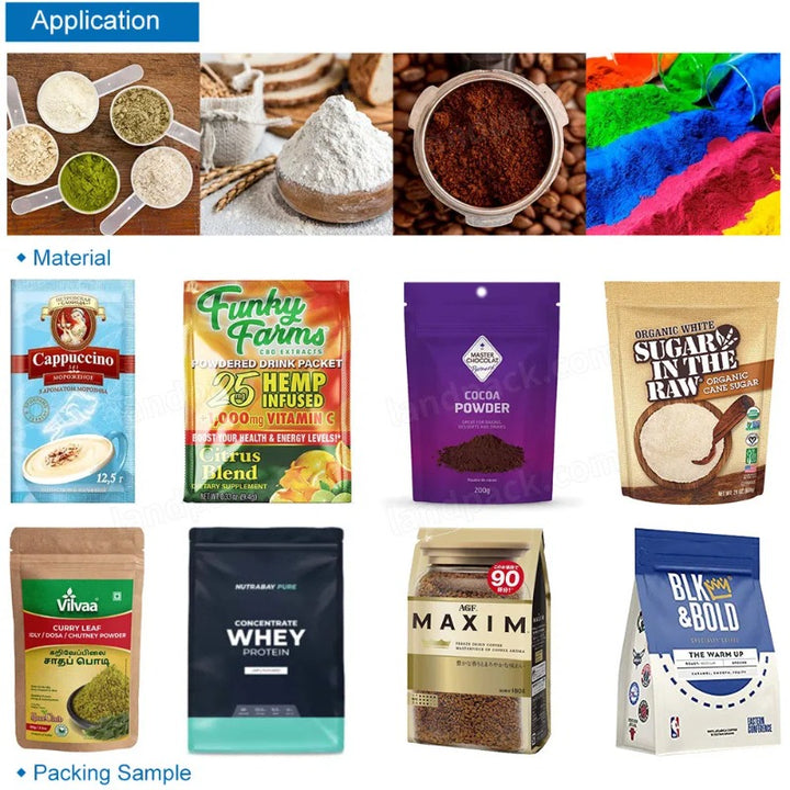 Horizontal Automatic M Shape Pouch Doypack Powder Packing Machine