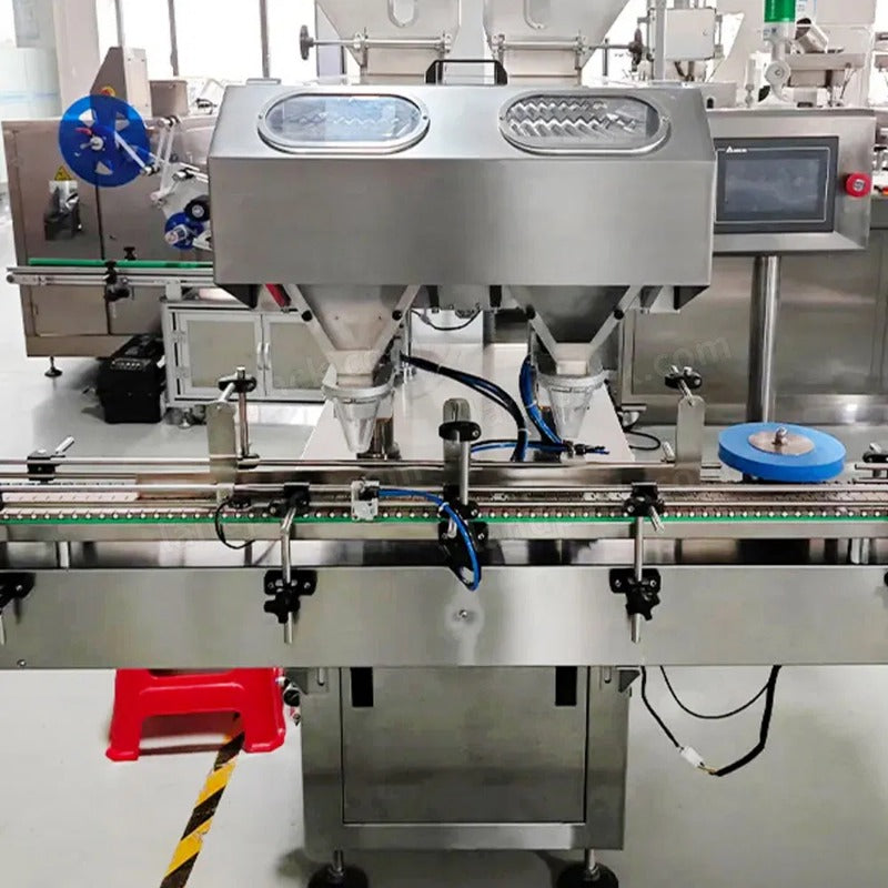 Automatic Tablets / Pills / Gummy / Capsule Bottle Counting Capping Labeling Machine Line