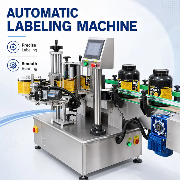 Automatic Coffee Powder Bottle Jar Filling Capping Foil Sealing and Labeling Line