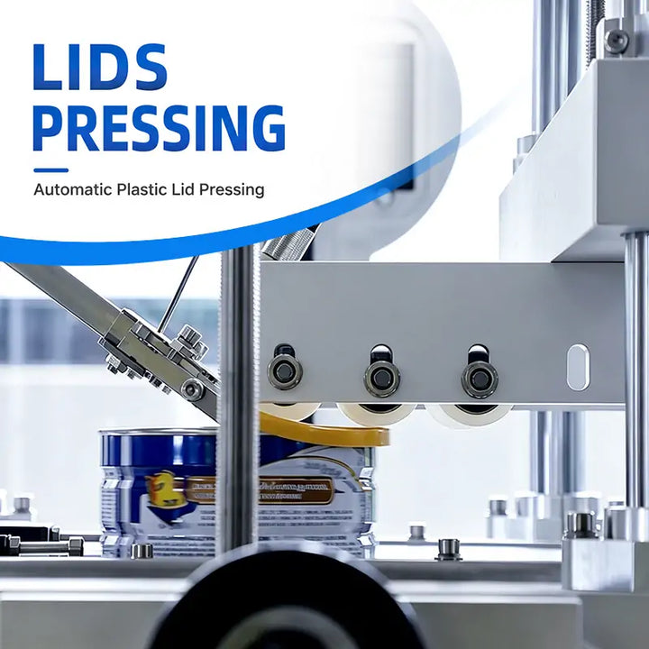 Automatic Milk Powder Can Filling Seaming Line With Spoon Inserting, Vacuum Nitrogen Flushing, Cap Pressing and UV Air Cleaning