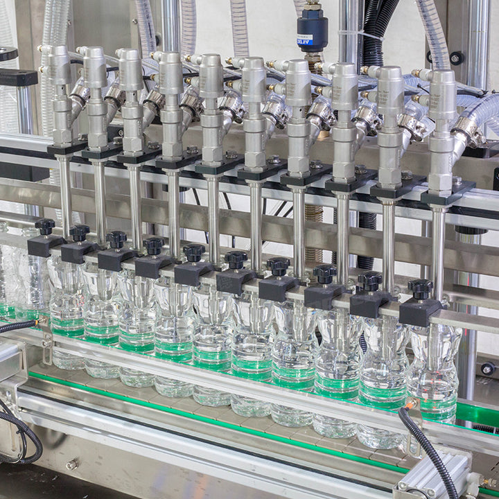 Automatic Vinegar Bottle Filling Capping and Labeling Machine Line with Shrinking Machine