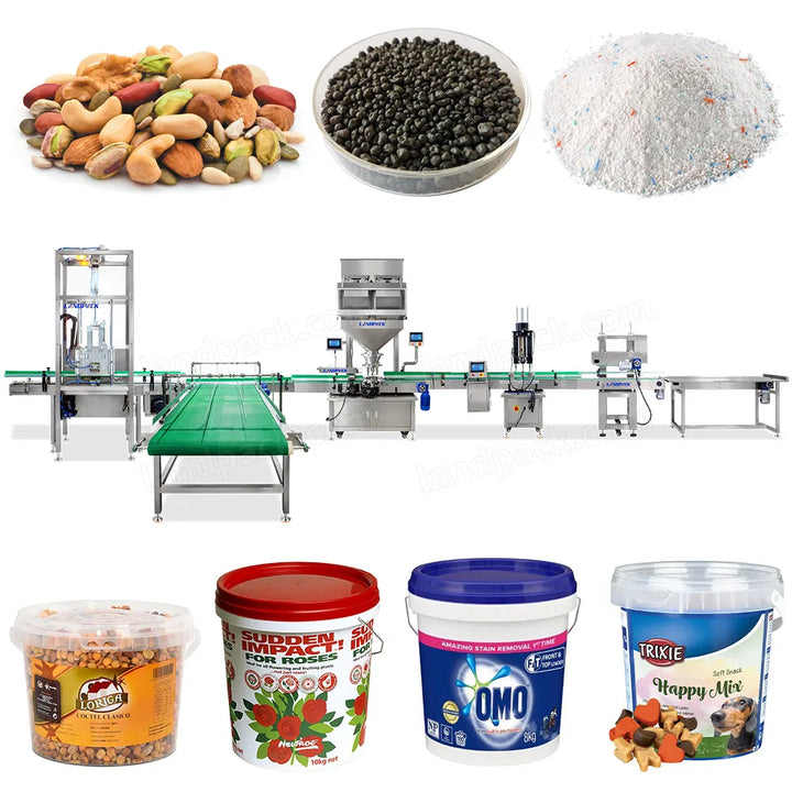 Automatic 2 Heads Linear Weigher Fertilizer Filling Capping Machine Line