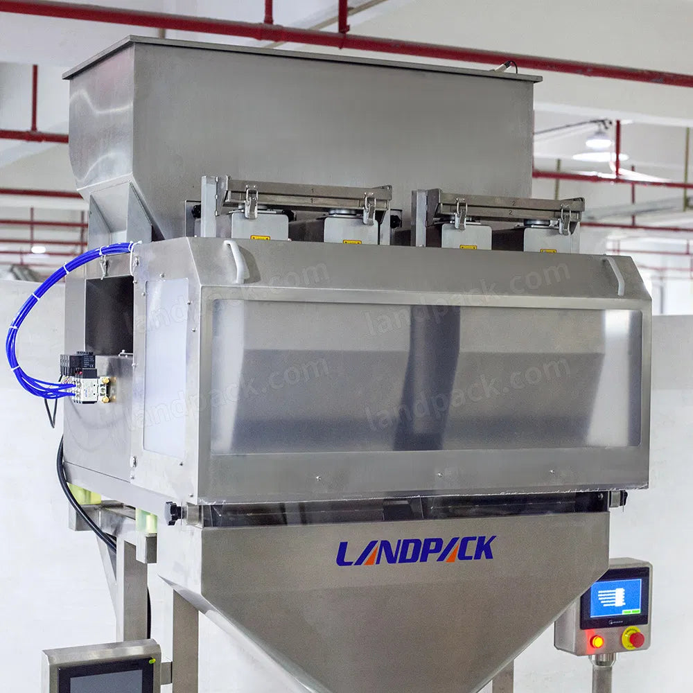 Automatic 2 Heads Linear Weigher Fertilizer Filling Capping Machine Line