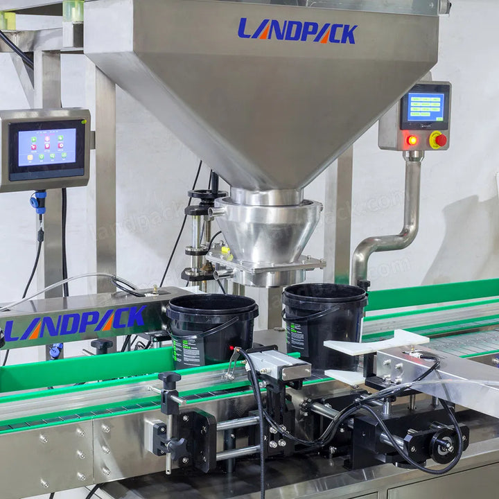 Automatic 2 Heads Linear Weigher Fertilizer Filling Capping Machine Line