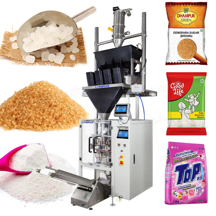 Automatic 4 Head Linear Weigher Detergent Powder Vertical Vffs Packing Machine