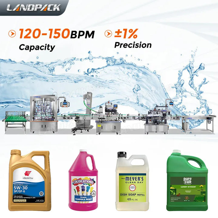 Automatic 6 Head Gear Pump Liquid Filling Machine Line