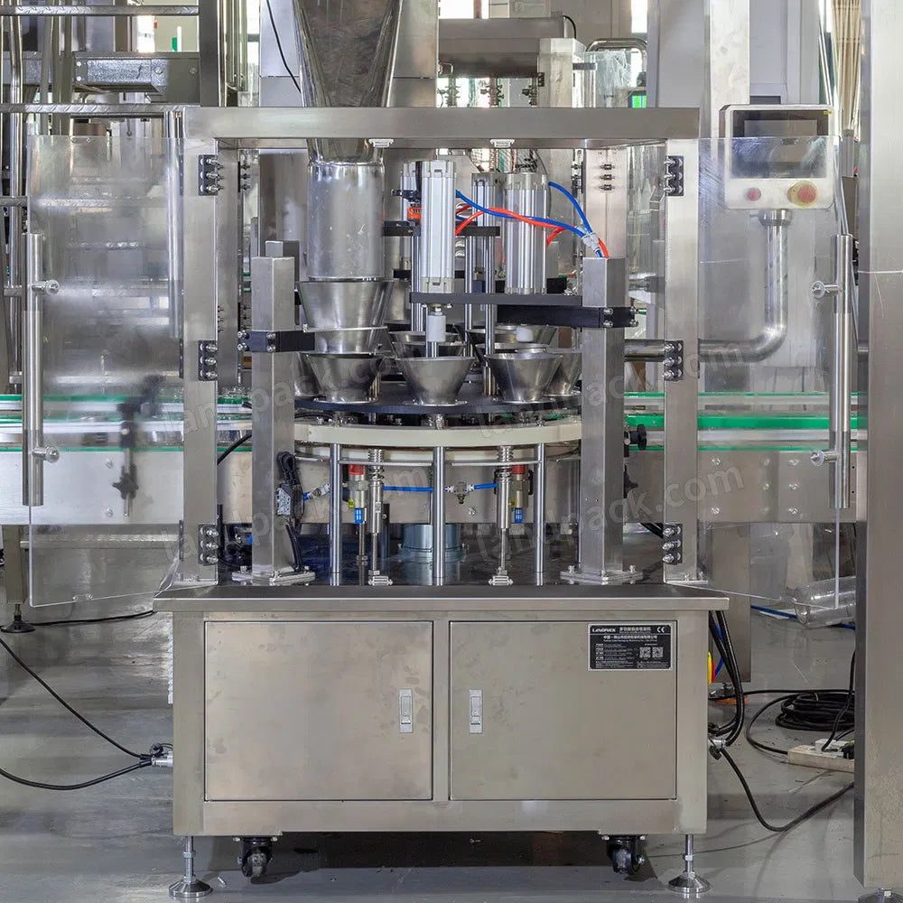 Automatic Granule Tea Leaves Bottle Filling Capping Labeling Machine Line
