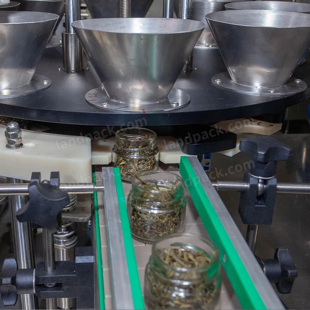 Automatic Granule Tea Leaves Bottle Filling Capping Labeling Machine Line