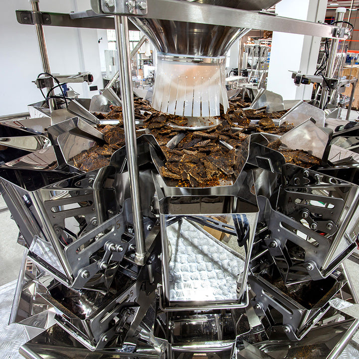Automatic Beef Jerky Doypack Granule Packing Machine with Multi Heads Weigher