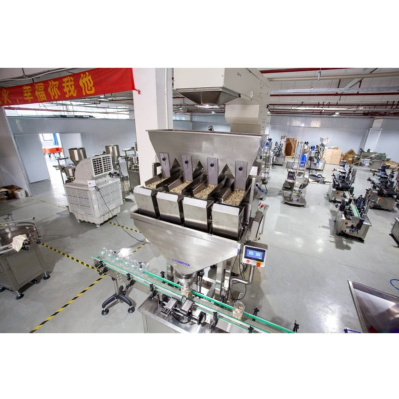 Fully Automatic Granule Salt Rice Bean Seeds Grain Filling Capping Labeling Machine Line