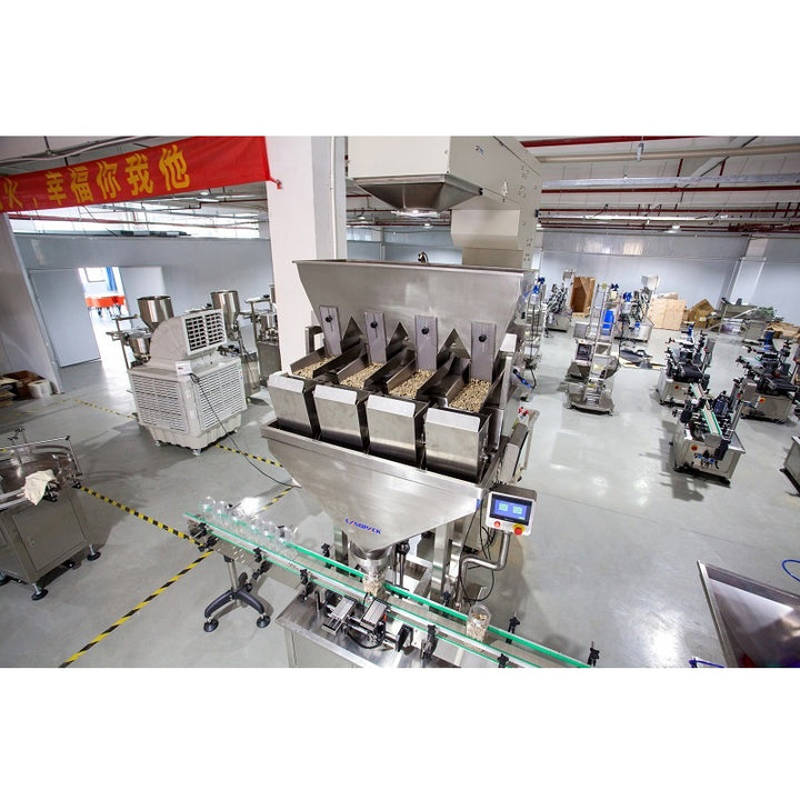 Fully Automatic Granule Salt Rice Bean Seeds Grain Filling Capping Labeling Machine Line
