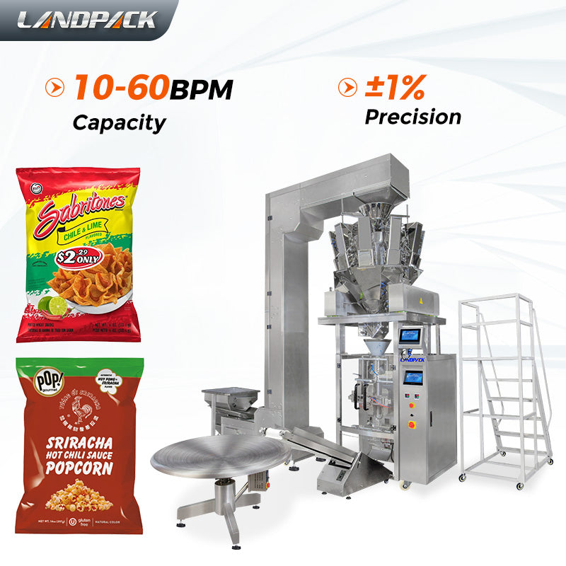 Automatic Multi Heads Weigher Packing Machine Popcorn Snack Puffed Food Vertical Packing Machine