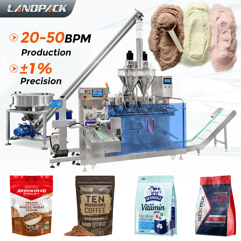 Automatic Double Auger Powder Filler Horizontal Doypack Pouch Packing Machine