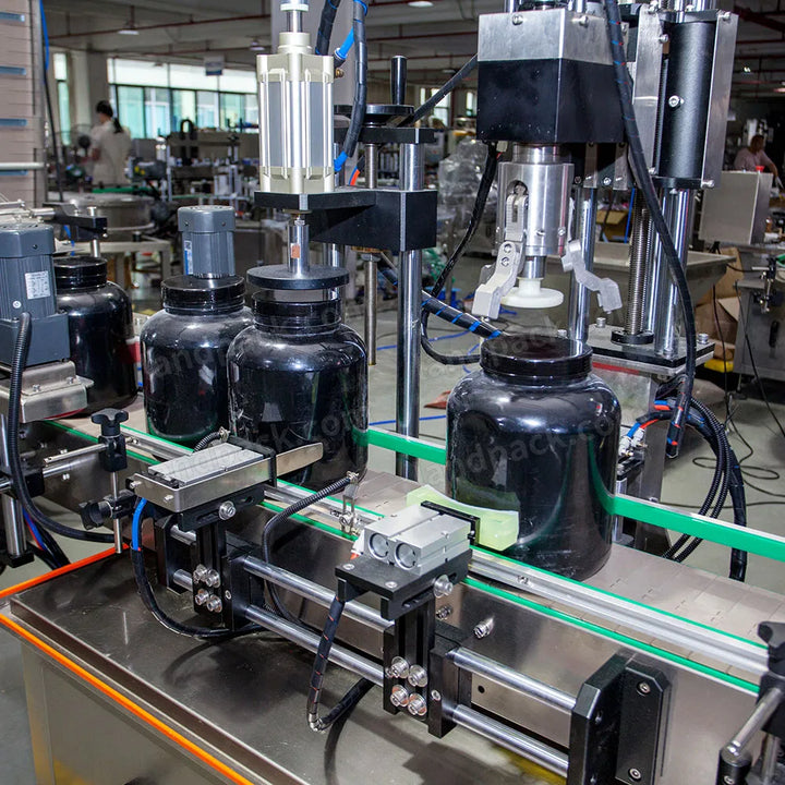 Automatic Double Head Powder Tin Can Filling Machine Line