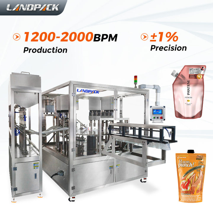 Automatic 6 Heads Spout Pouch Filling Capping Machine for Puree Sauce Fruit Juice