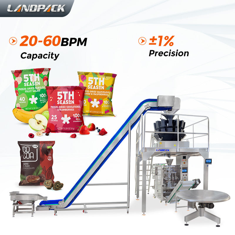 Automatic Dry Fruits Strawberry Granule Vertical Vffs Weighing and Packing Machine