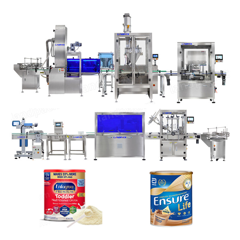 Automatic Dry Powder Baby Milk Powder Canning Filling Packaging Machine Line